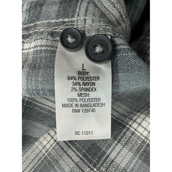 Ridgecut Toughwear Shirt Men's Large Gray Plaid Heavy Flannel Chore Work Vented - Picture 6 of 11